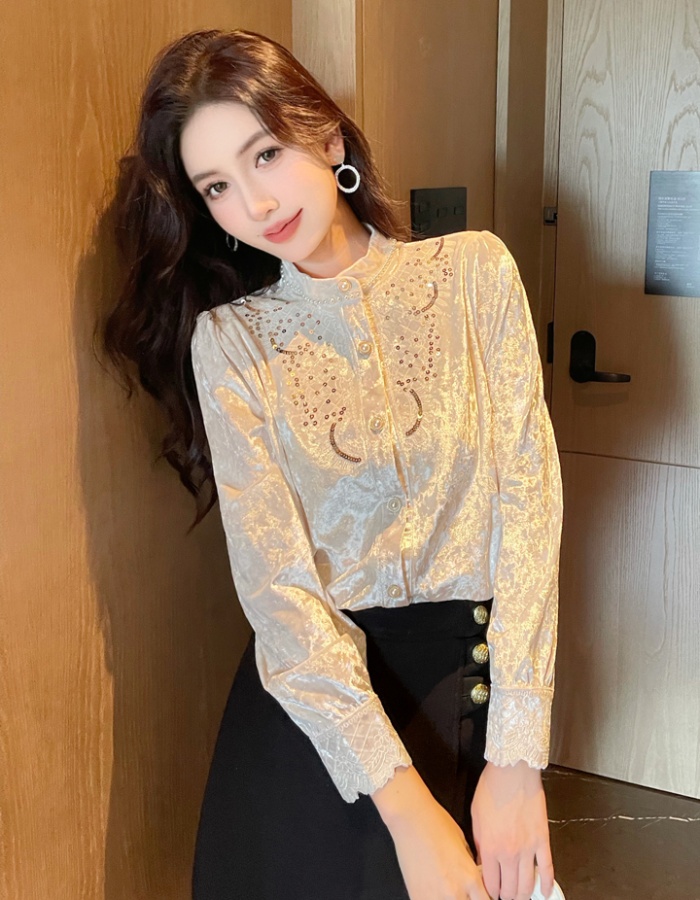 France style profession shirt autumn embroidery tops