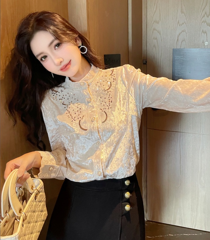 France style profession shirt autumn embroidery tops