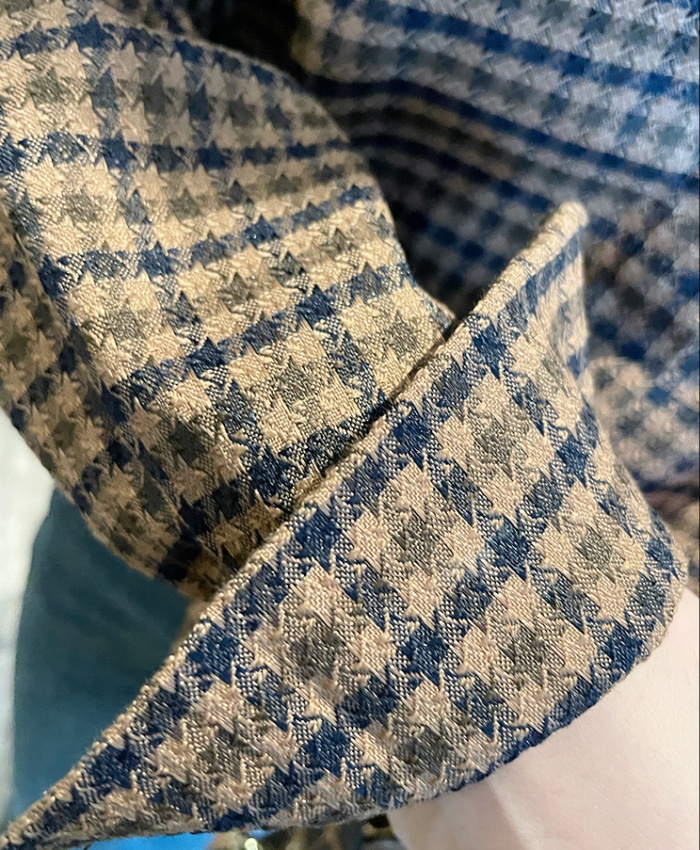 Houndstooth thin plaid shirt all-match spring tops