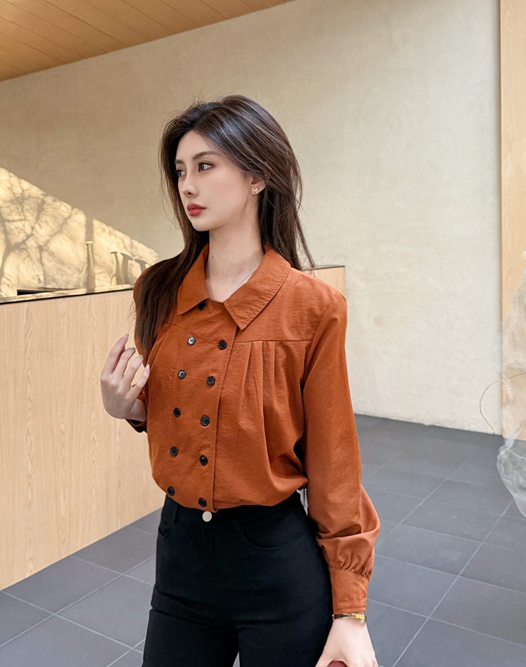 Long long sleeve tops double-breasted windbreaker