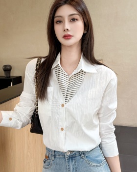 All-match Casual tops autumn commuting shirt