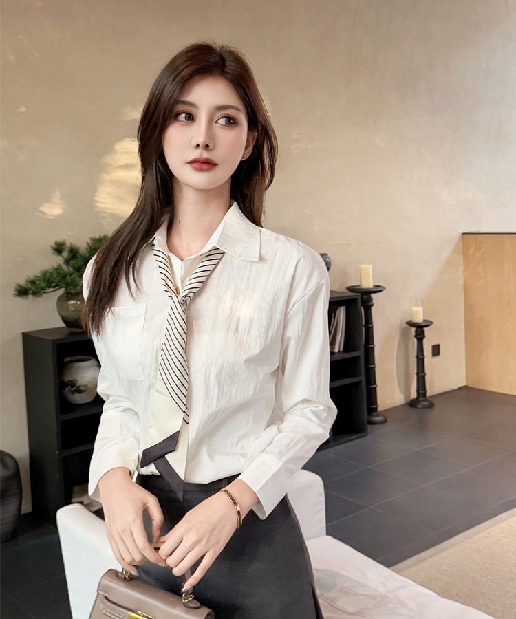 All-match Casual tops autumn commuting shirt
