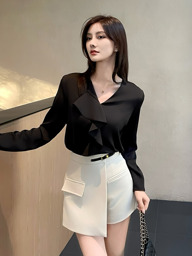 Chiffon commuting shirt Western style tops for women