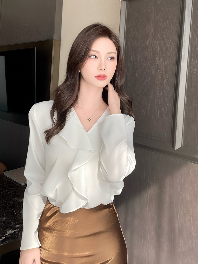 Chiffon commuting shirt Western style tops for women