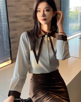 All-match long sleeve business suit lapel Casual tops