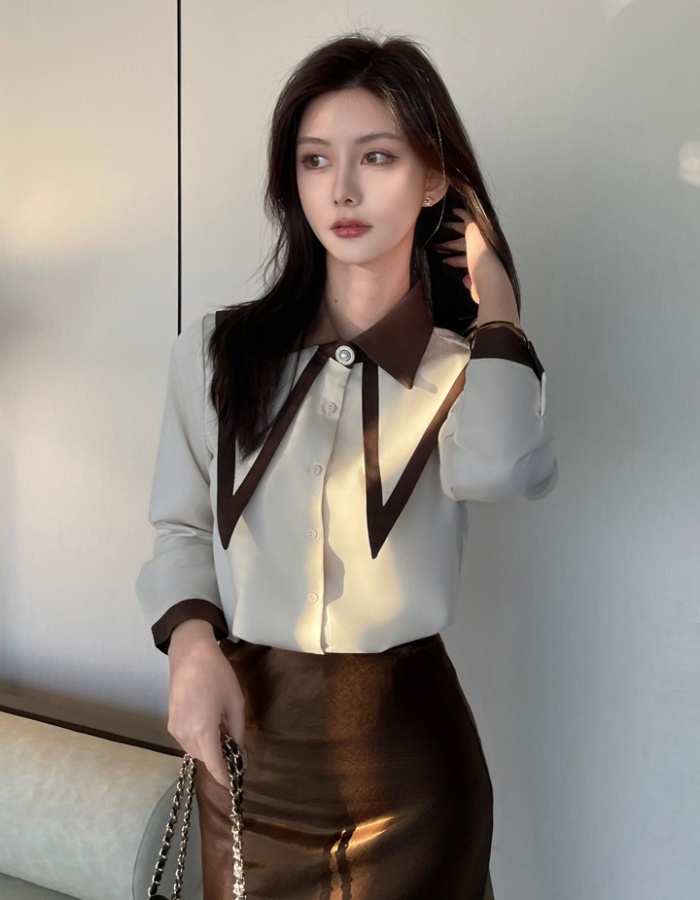 All-match long sleeve business suit lapel Casual tops