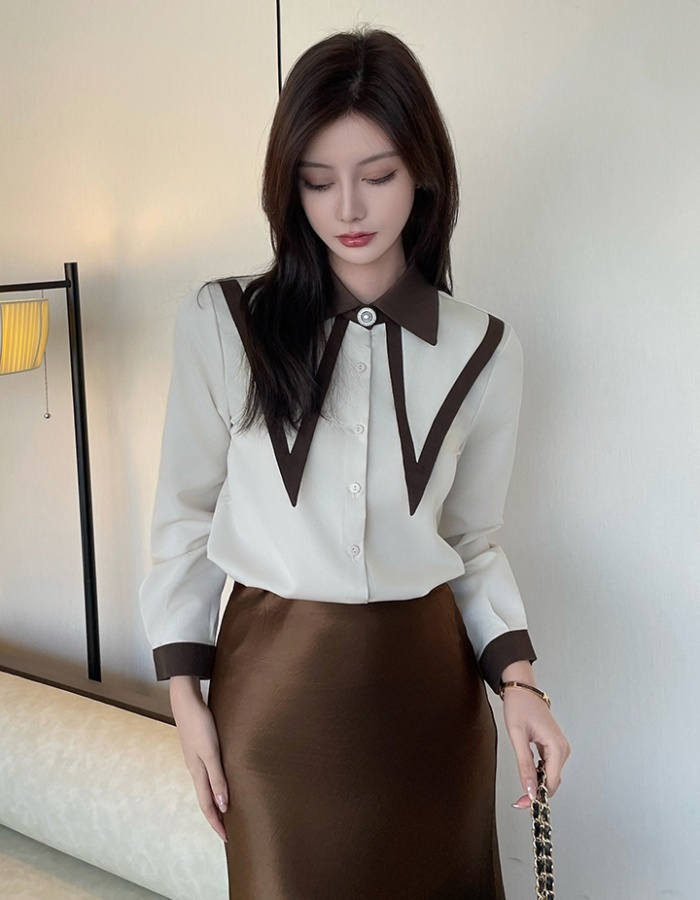 All-match long sleeve business suit lapel Casual tops