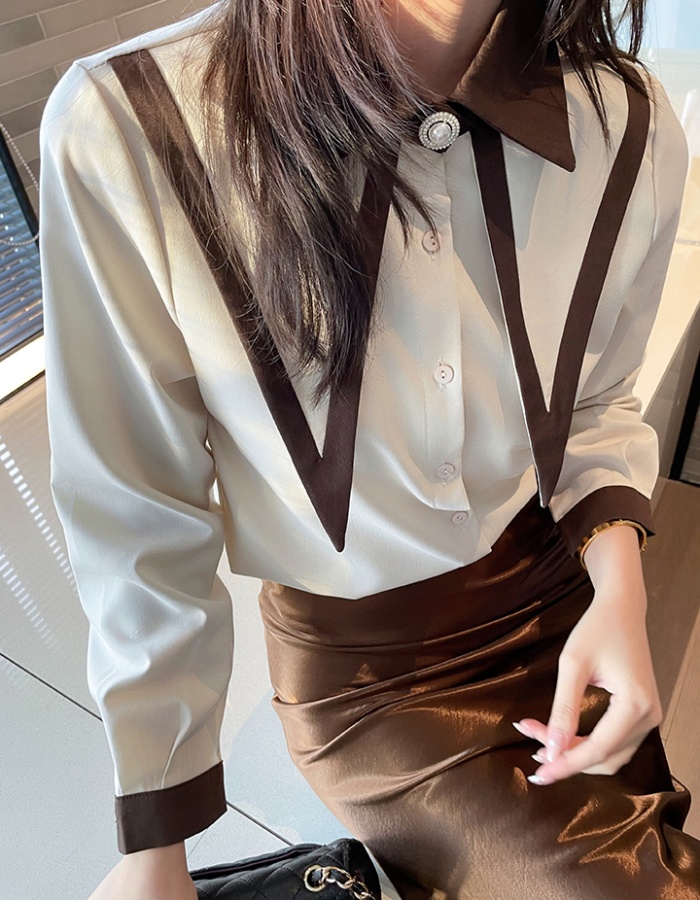 All-match long sleeve business suit lapel Casual tops