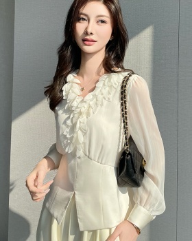 Commuting V-neck chiffon shirt temperament tops