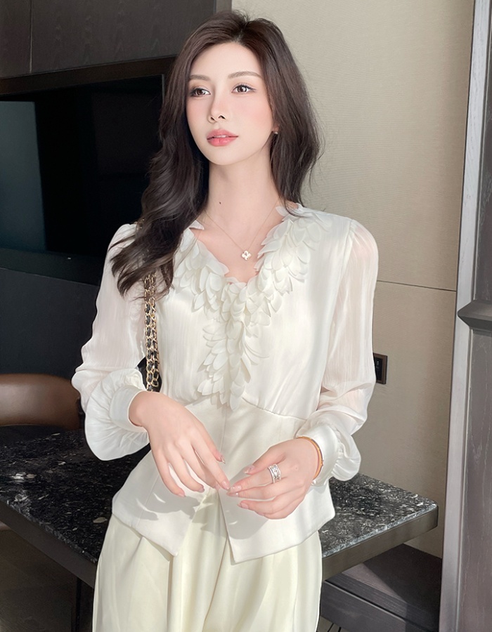 Commuting V-neck chiffon shirt temperament tops