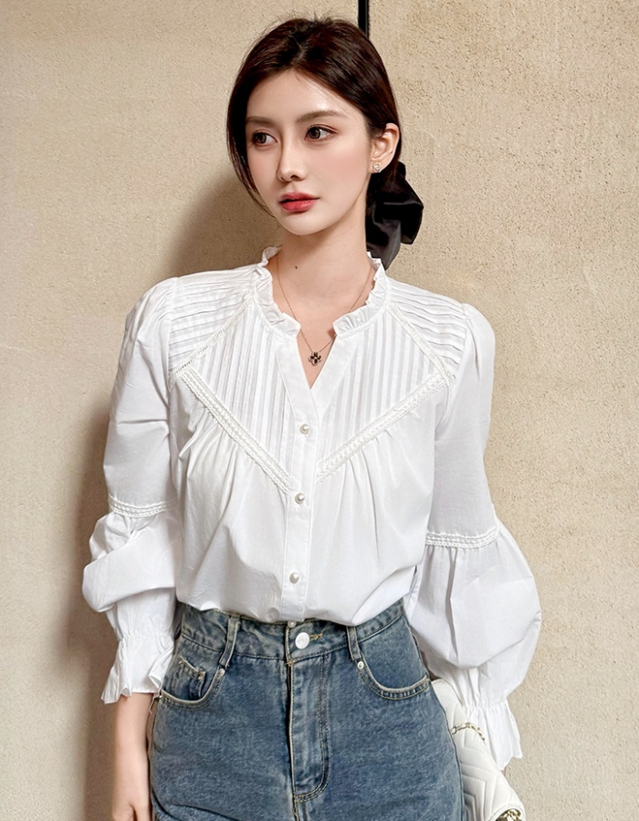 Long sleeve autumn tops fashion France style shirt