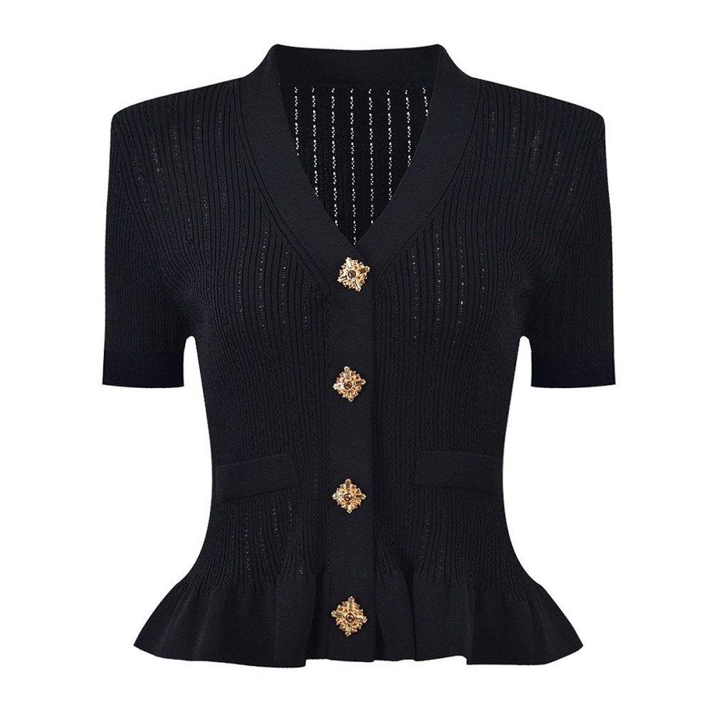 Mermaid short sleeve coat knitted tops 2pcs set
