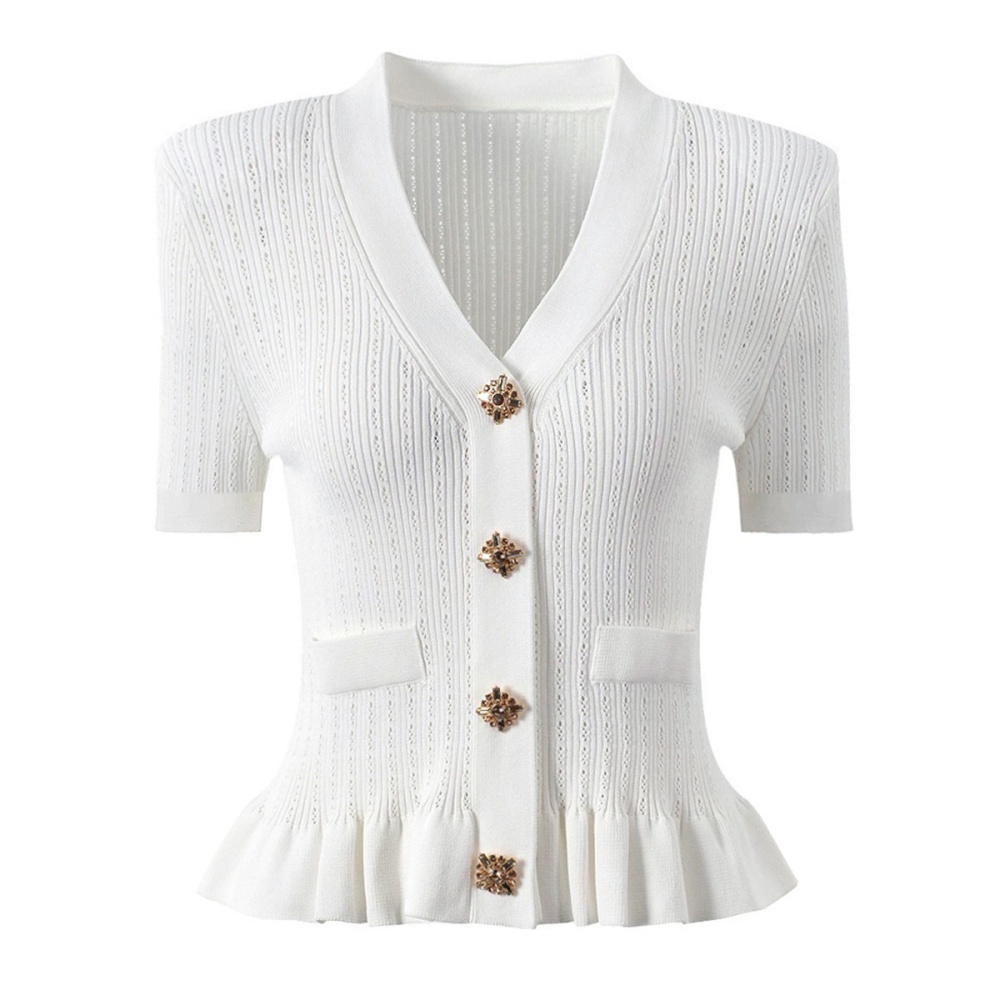 Mermaid short sleeve coat knitted tops 2pcs set