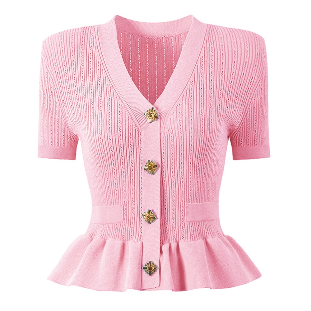 Mermaid short sleeve coat knitted tops 2pcs set