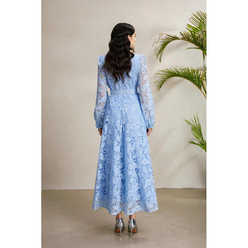 Stereoscopic autumn cstand collar dress