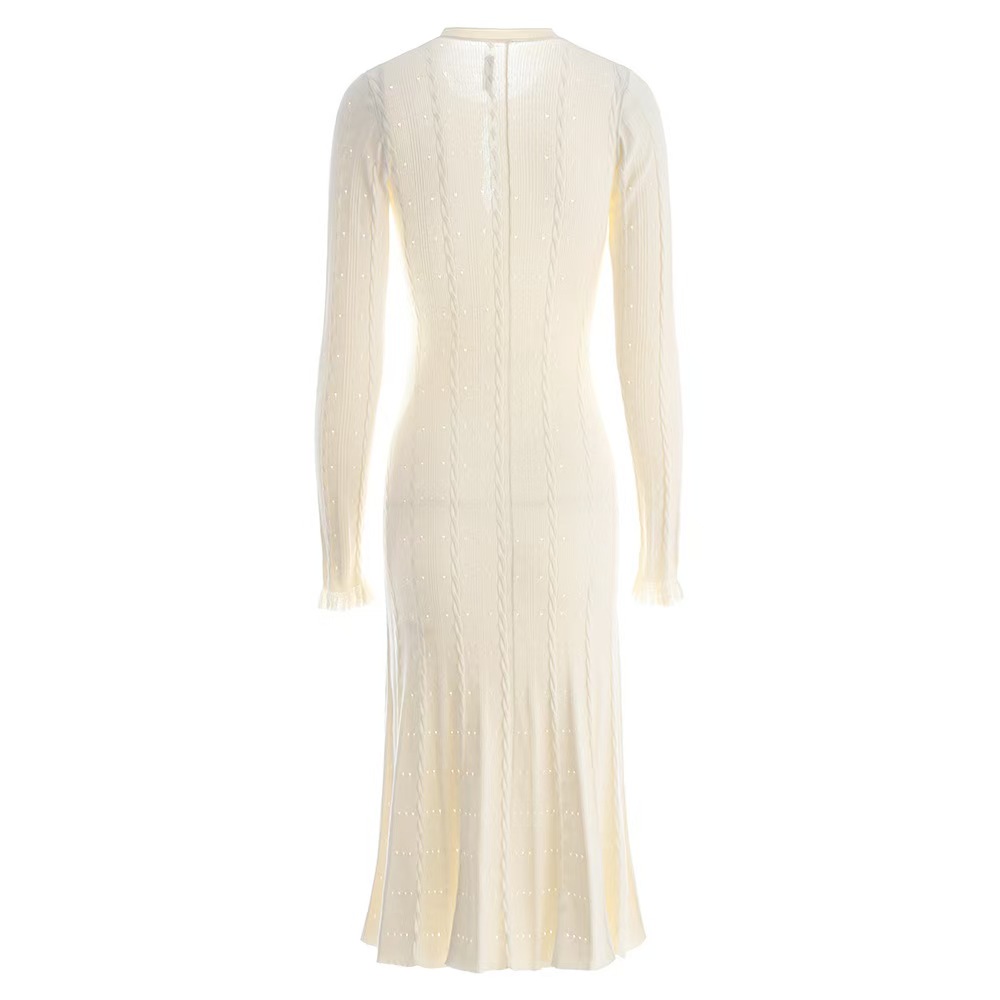 Long sleeve long dress knitted dress for women