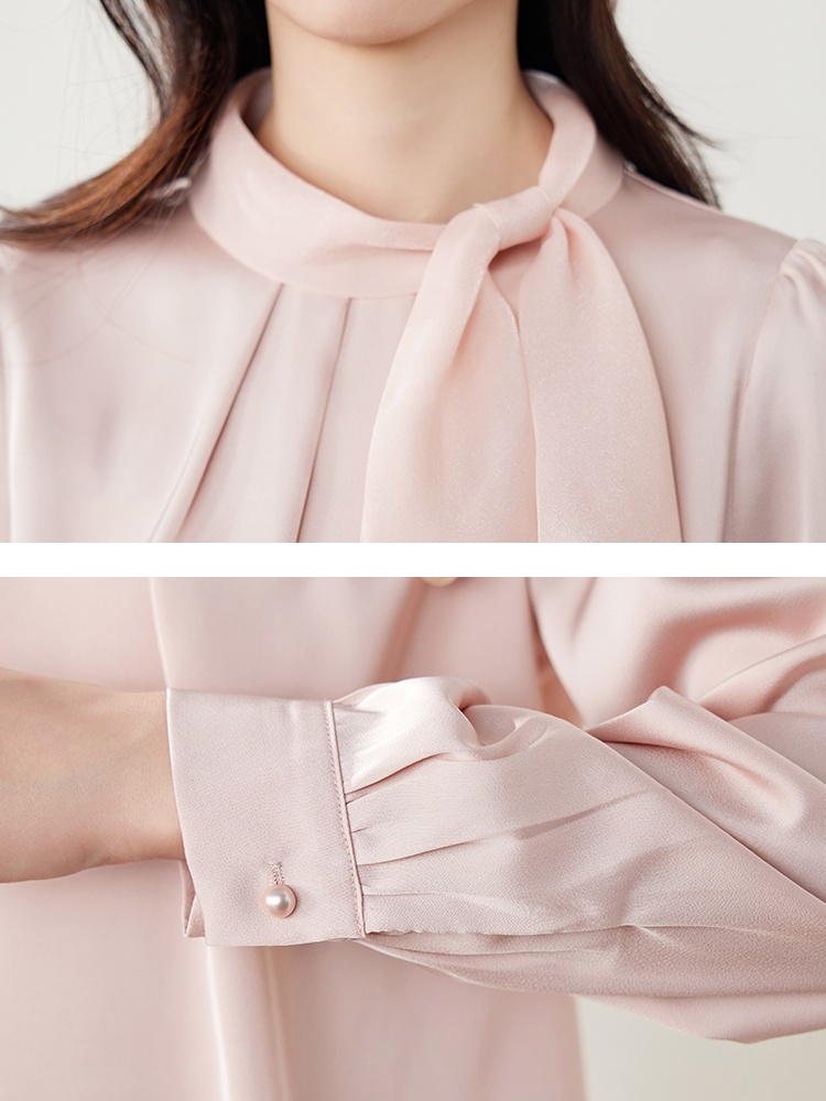 Commuting France style tops bow tender shirt for women