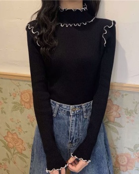 Long sleeve knitted sweet autumn and winter sweater for women