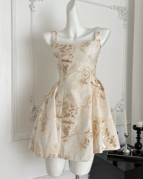 A-line dress cotton linen lady dress for women