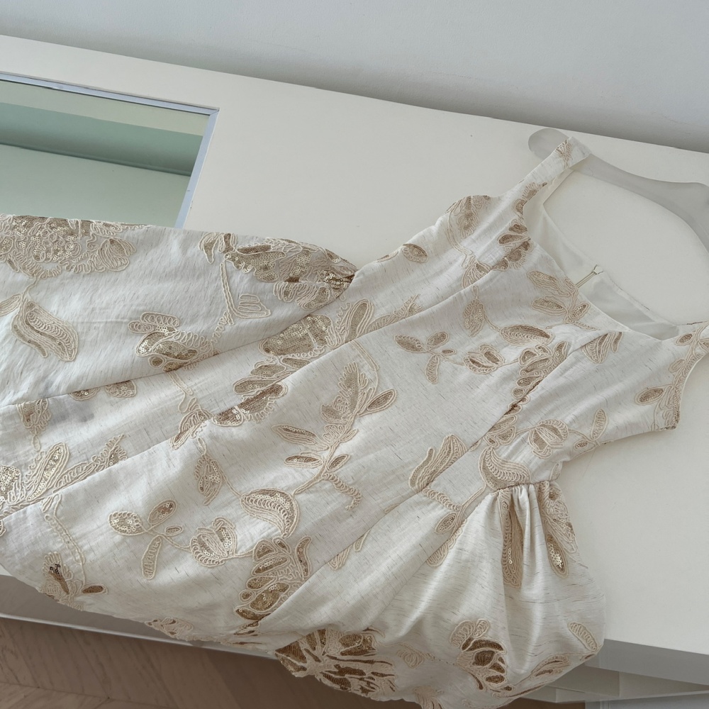 A-line dress cotton linen lady dress for women