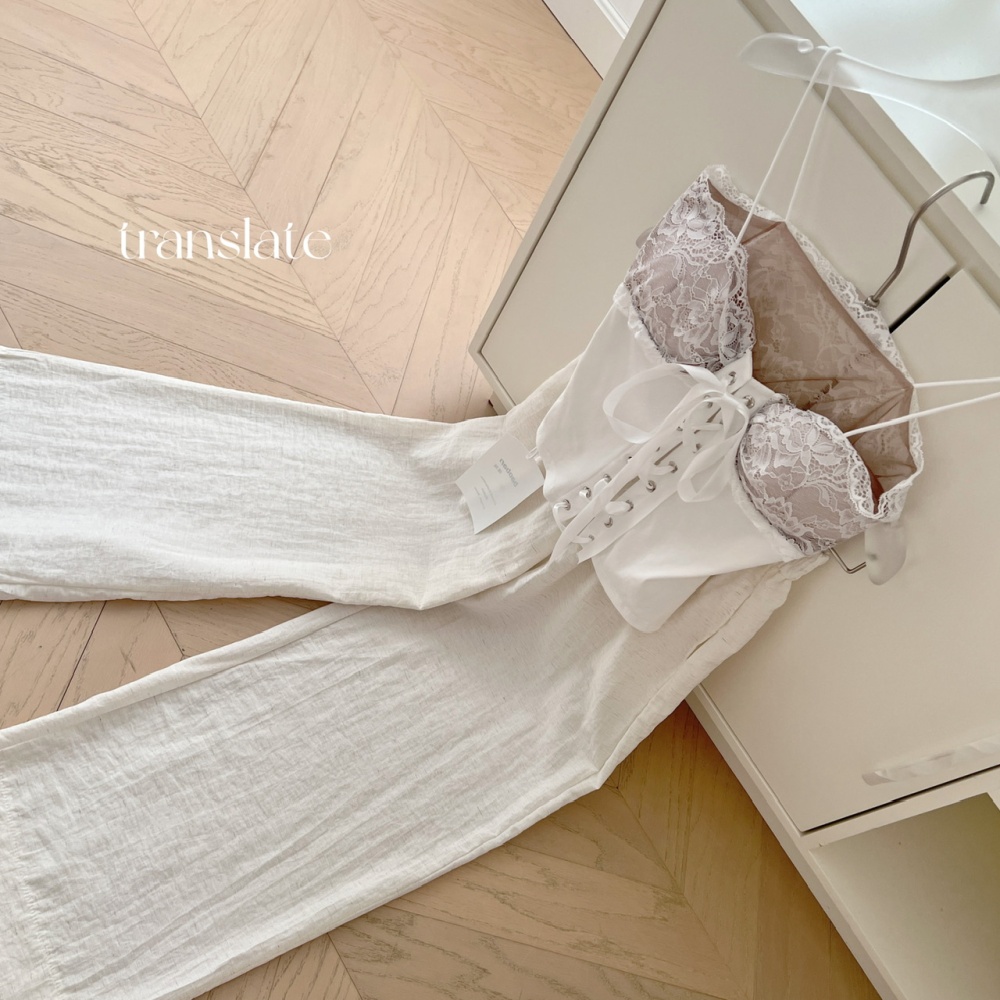 Sling bow vest lace bandage casual pants a set