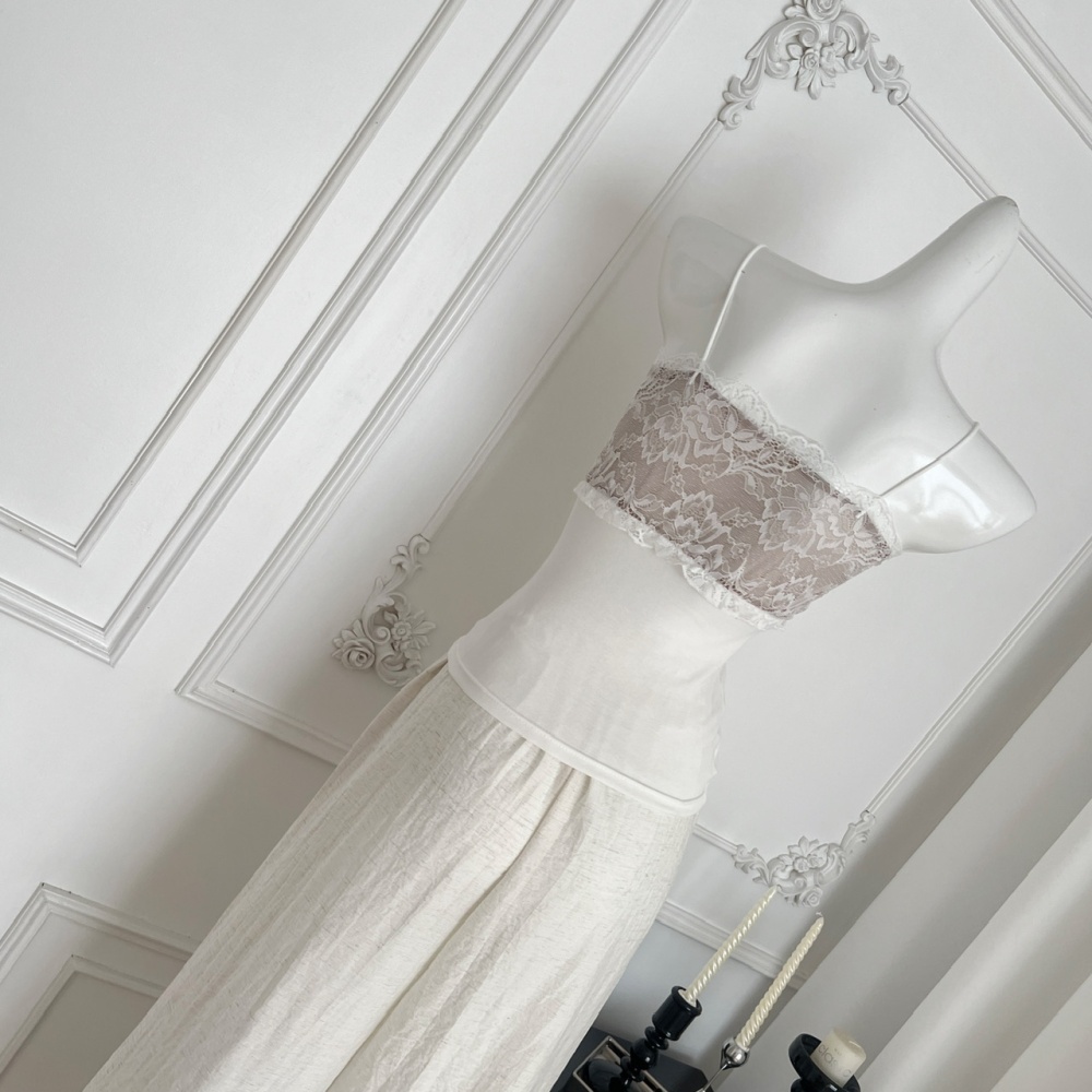 Sling bow vest lace bandage casual pants a set