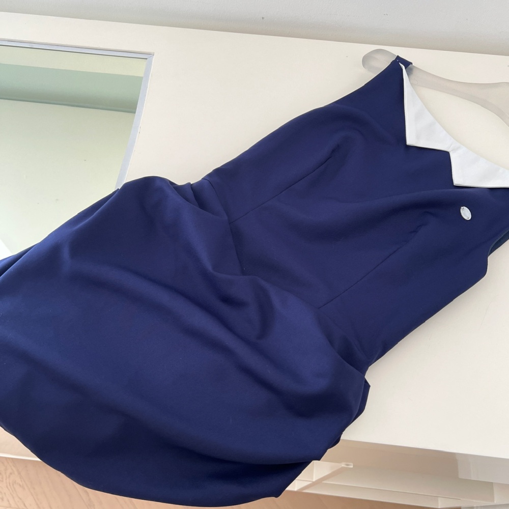 Straight small lapel vest retro T-back for women