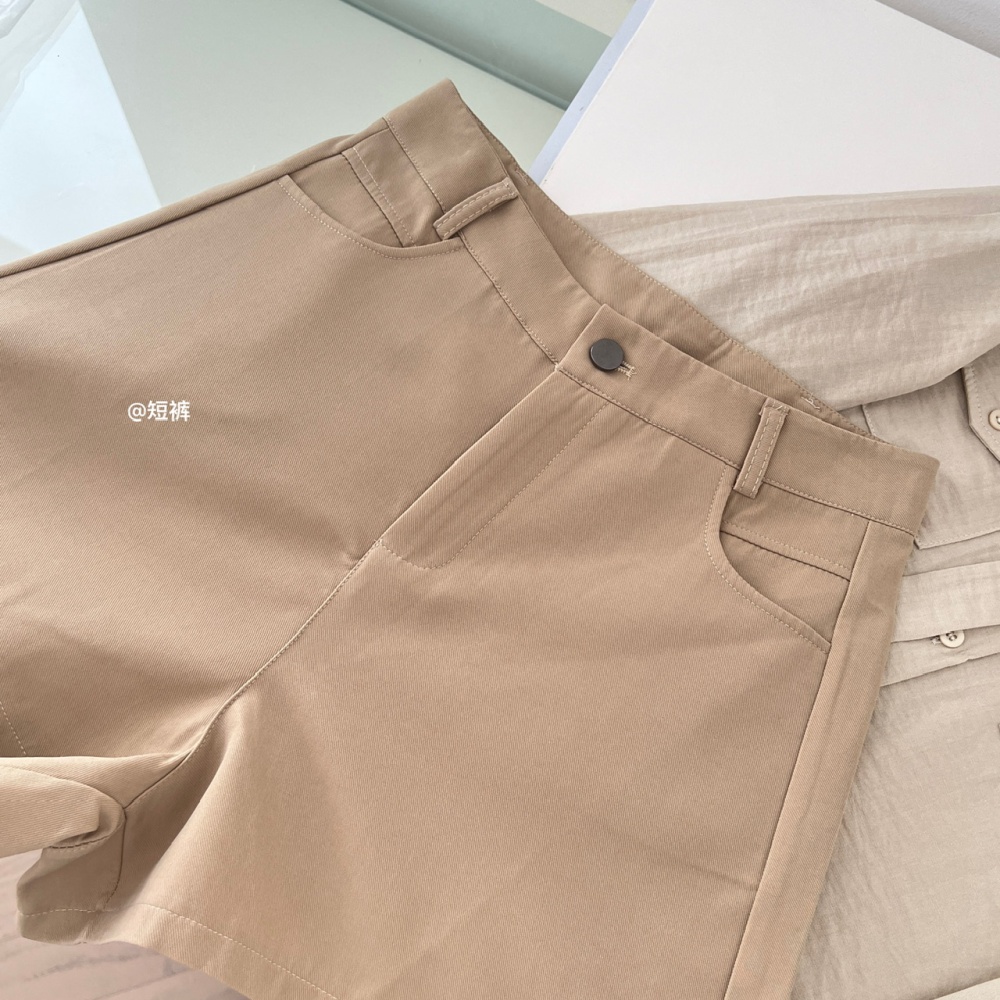 High waist frenum shirt khaki shorts a set