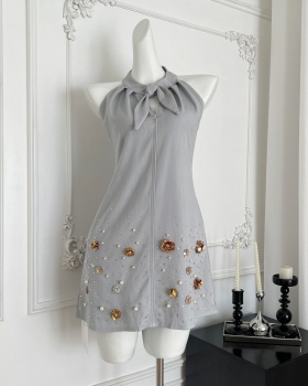 Sleeveless slim dress sweet halter T-back for women