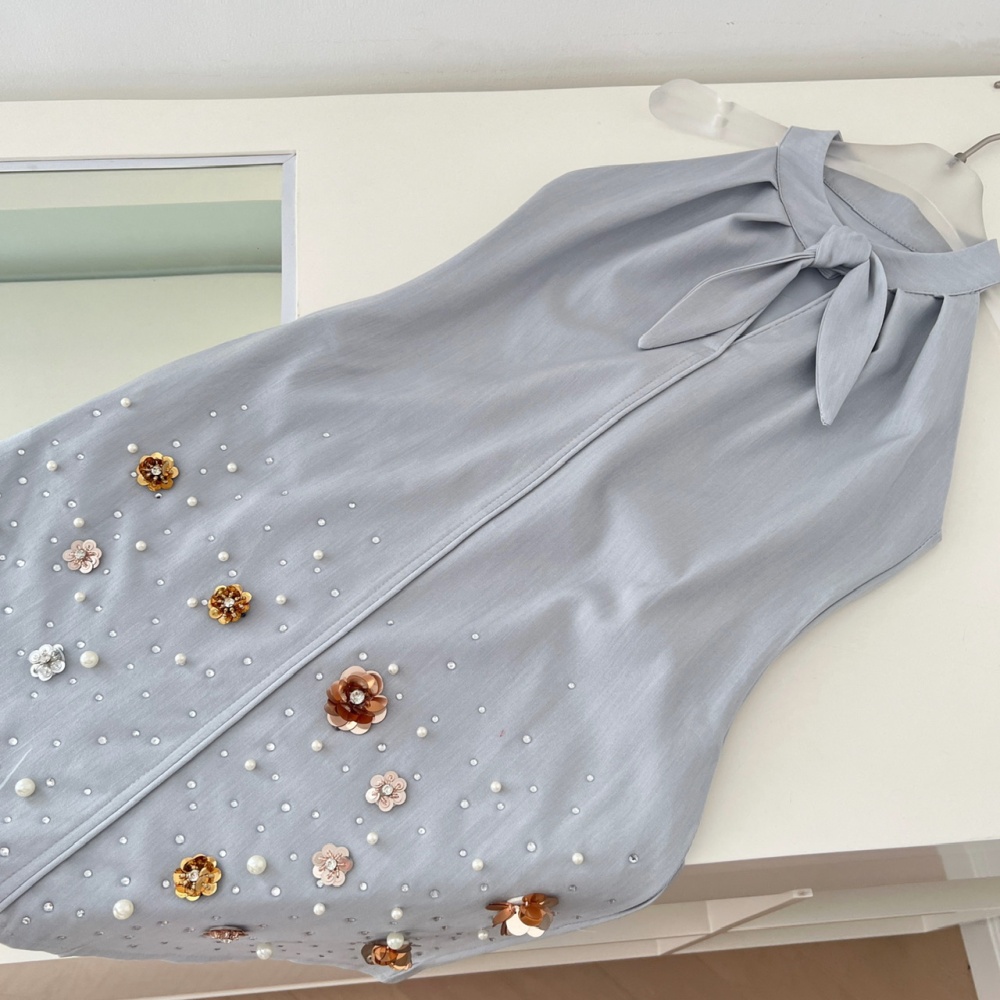 Sleeveless slim dress sweet halter T-back for women
