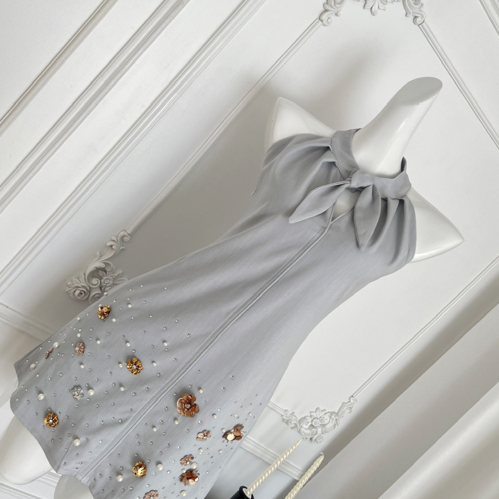 Sleeveless slim dress sweet halter T-back for women