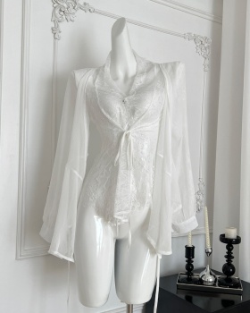 Autumn chiffon shirt thin it lace jacket for women
