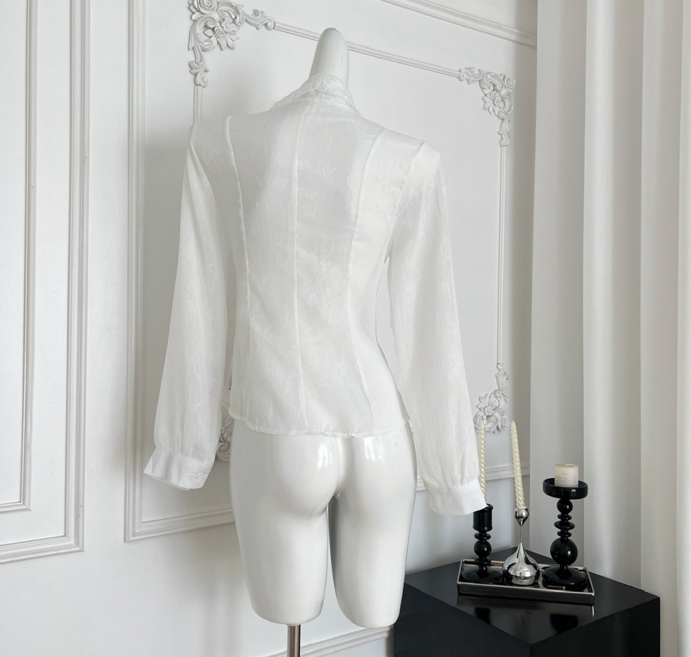 Autumn chiffon shirt thin it lace jacket for women