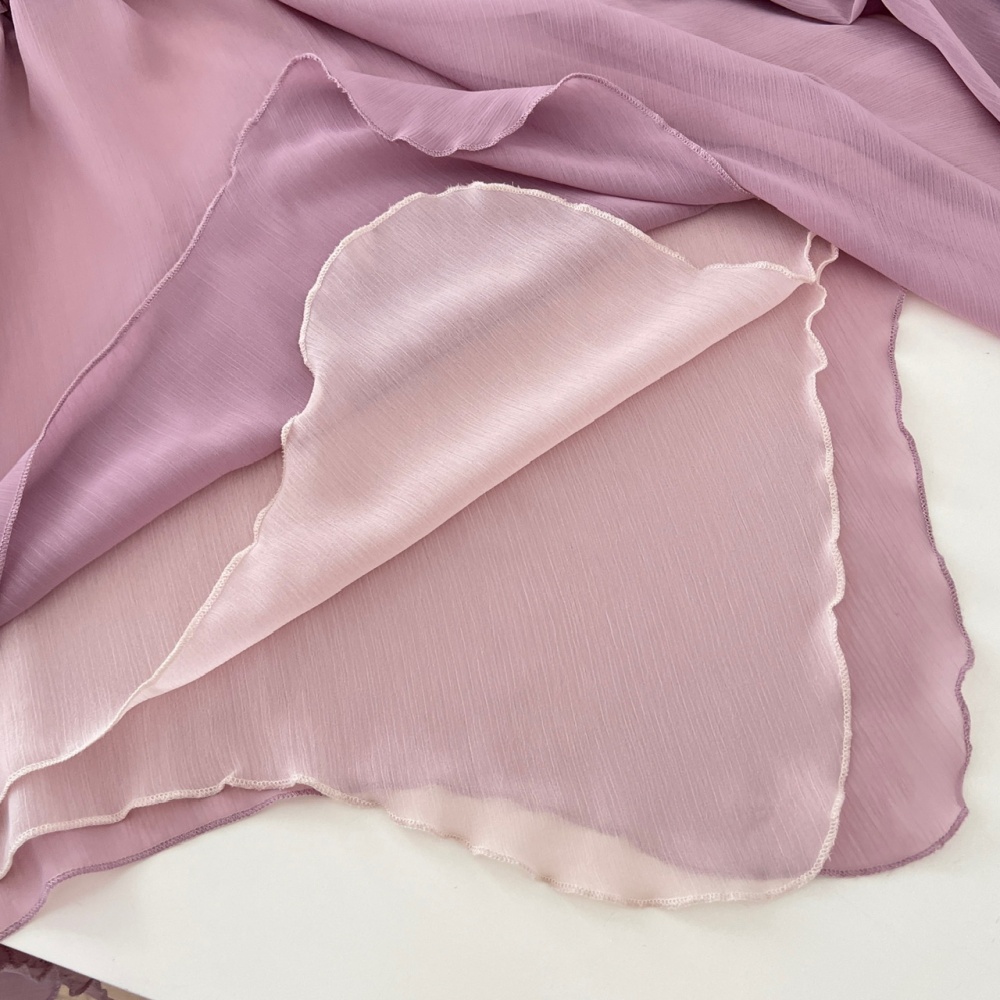 Colors purple rose stereoscopic chiffon shirt