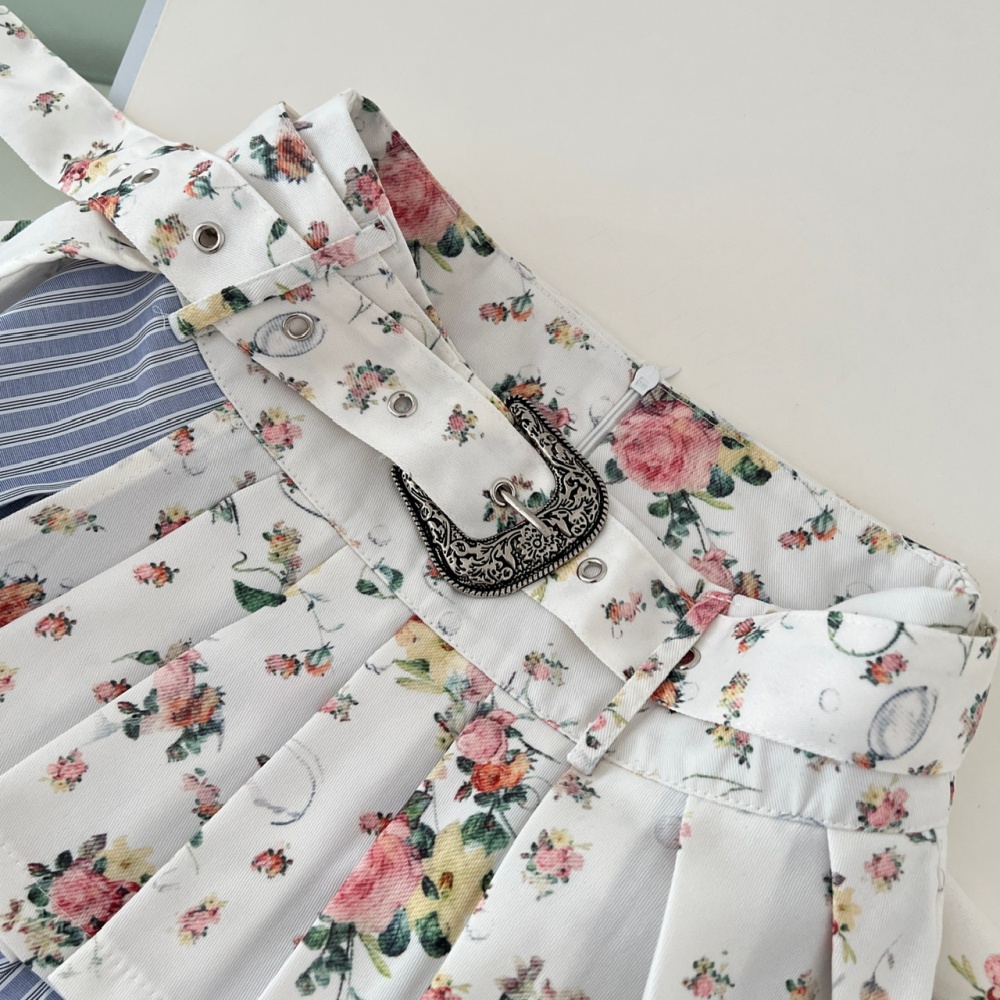 Korean style shirt spicegirl short skirt 2pcs set for women