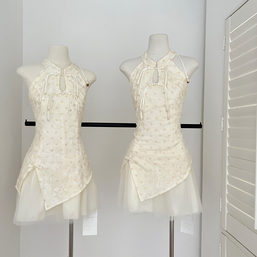 Chinese style embroidery summer dress for women