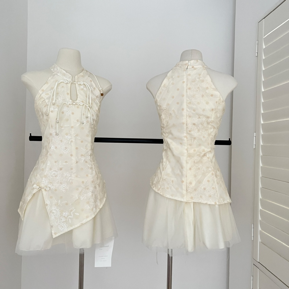 Chinese style embroidery summer dress for women
