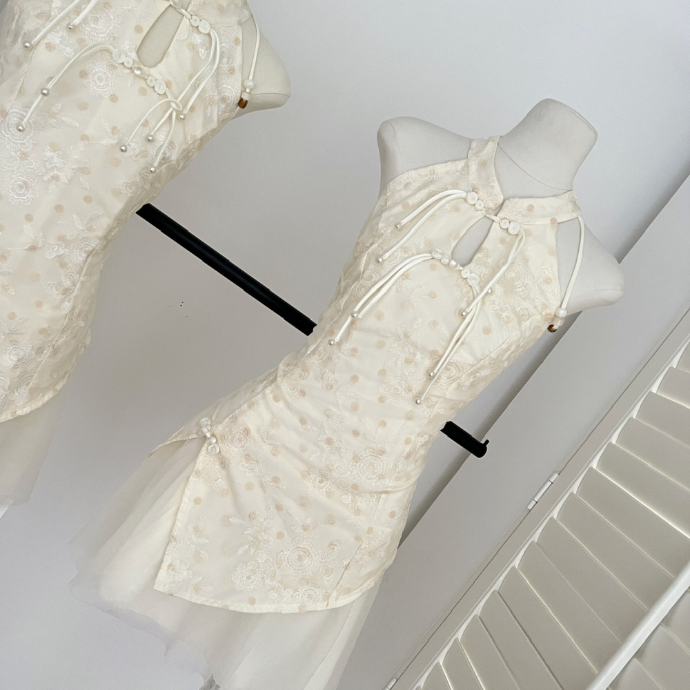 Chinese style embroidery summer dress for women