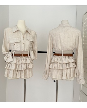 France style tops cake shirt 2pcs set
