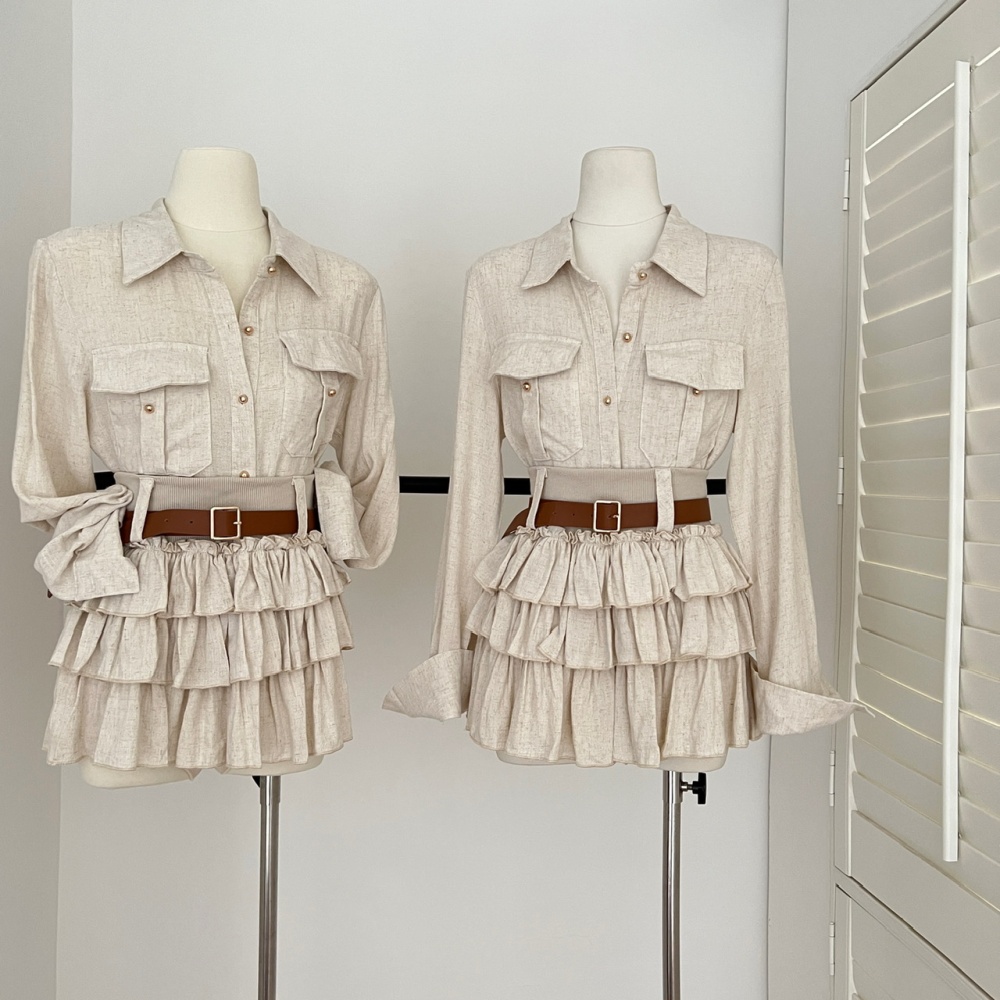 France style tops cake shirt 2pcs set
