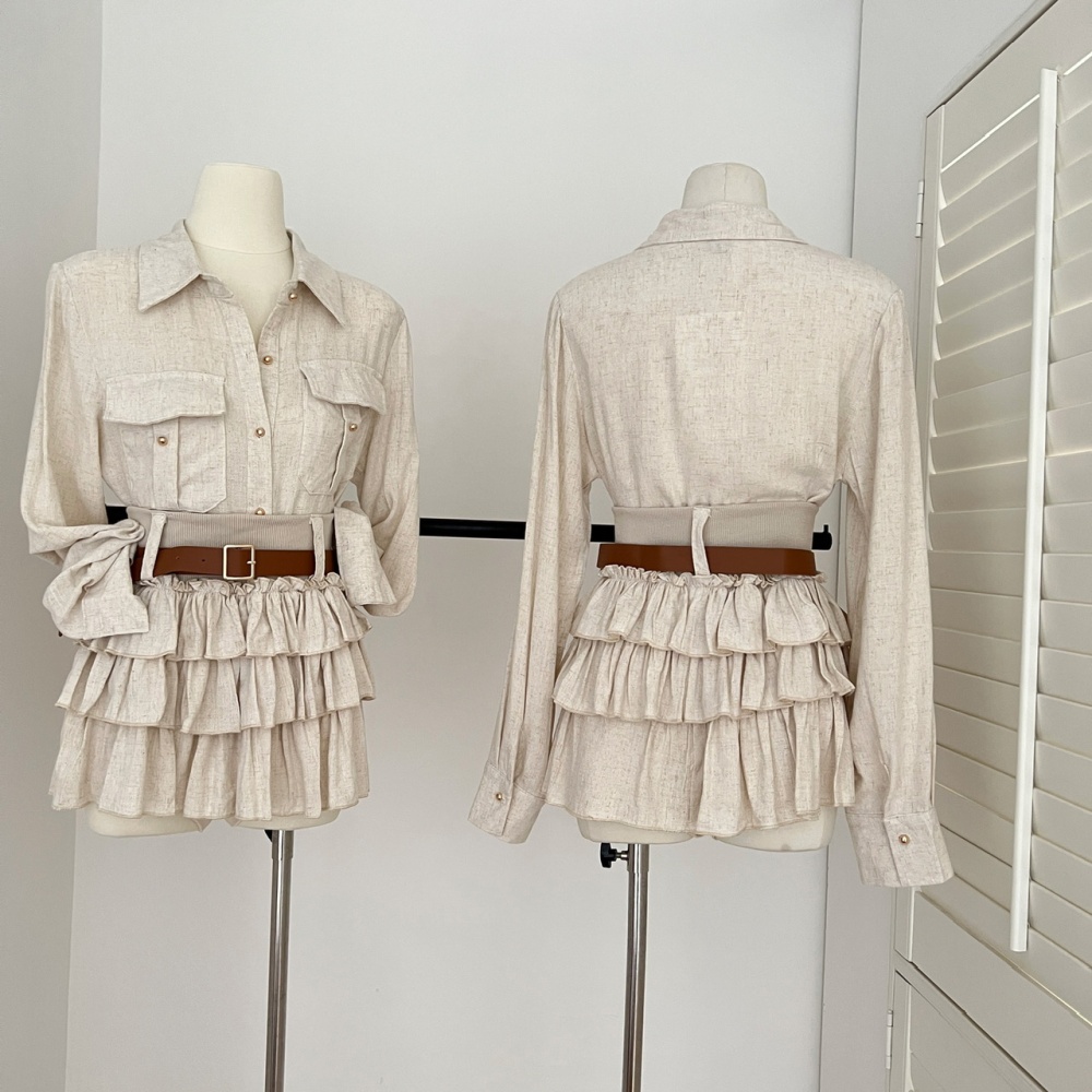 France style tops cake shirt 2pcs set