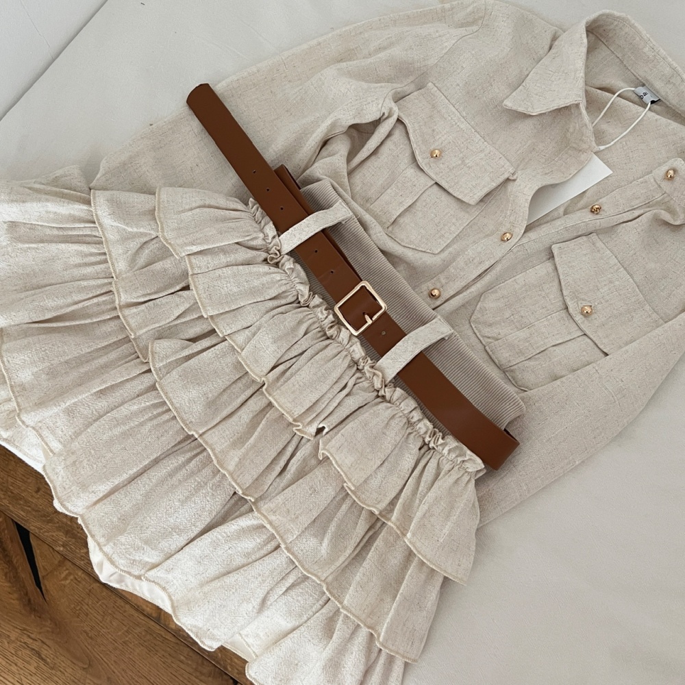 France style tops cake shirt 2pcs set