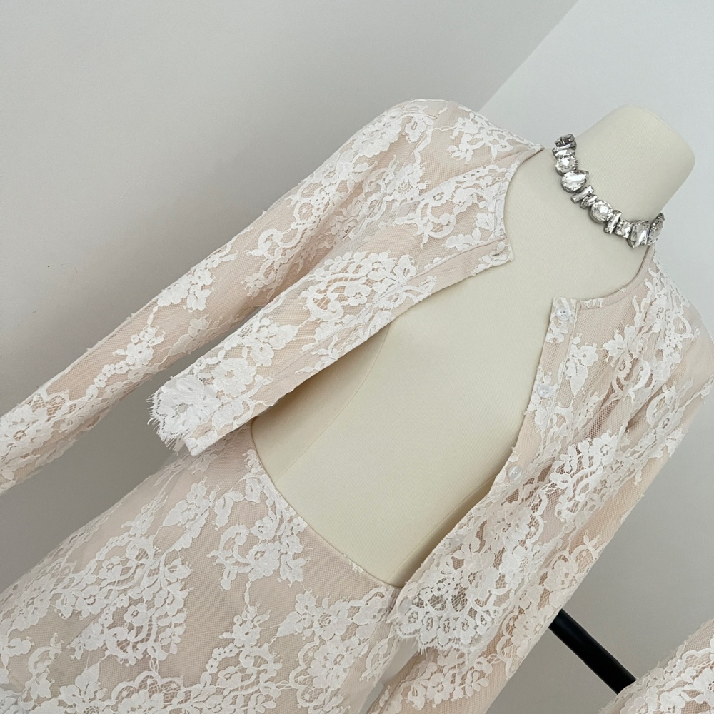 Lace coat refinement shirt a set