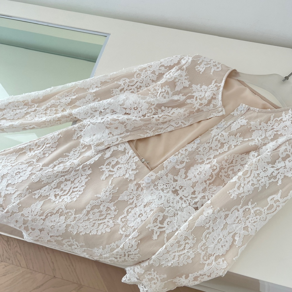 Lace coat refinement shirt a set
