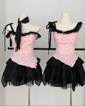 Sweetheart summer sweet short skirt niche enticement tops