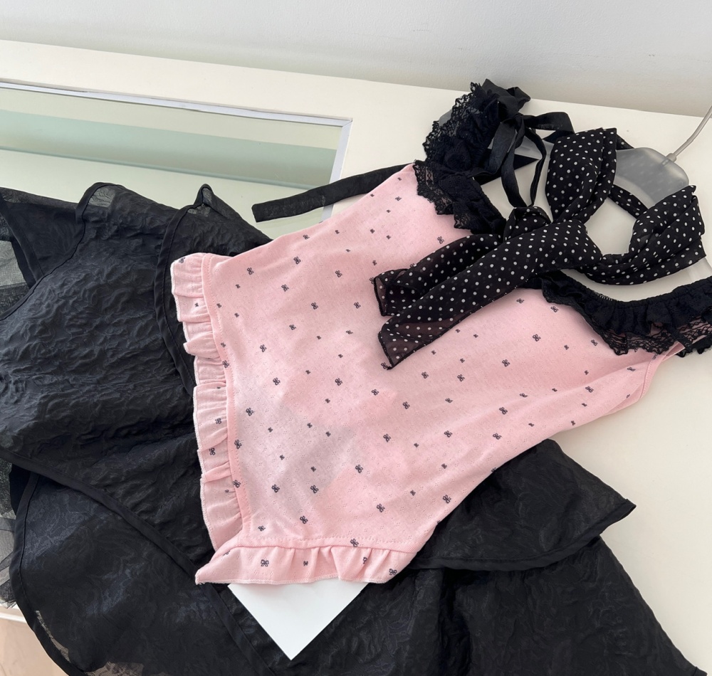Sweetheart summer sweet short skirt niche enticement tops
