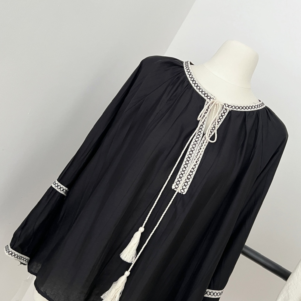 Ribbon Korean style shirt slim round neck tops