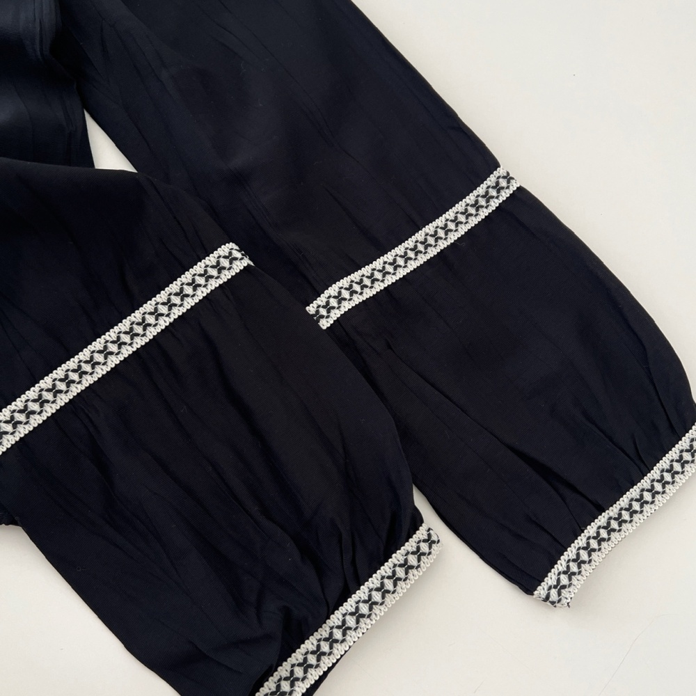 Ribbon Korean style shirt slim round neck tops