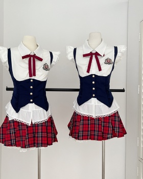 College style slim short skirt summer tops