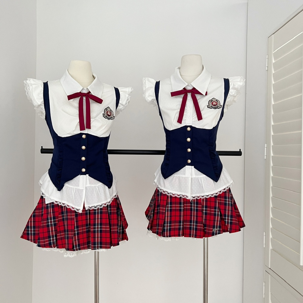 College style slim short skirt summer tops